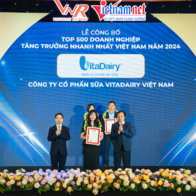 Vitadairy là công ty sữa duy nhất vào top 10 doanh nghiệp tăng trưởng nhanh nhất việt nam 2024